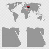 Egypt Map Set with World Location. vector