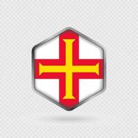 Guernsey Flag Icon in Hexagon Shape. vector