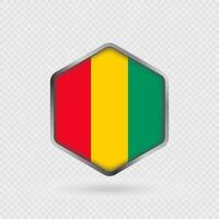 Guinea Flag Icon in Hexagon Shape. vector