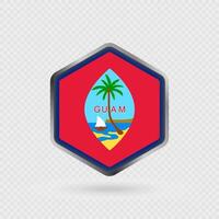 Guam Flag Icon in Hexagon Shape. vector