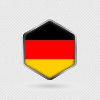 Germany Flag Icon in Hexagon Shape. vector