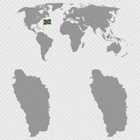Dominica Map Set with World Location. vector