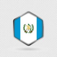 Guatemala Flag Icon in Hexagon Shape. vector