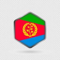 Eritrea flag icon in hexagon shape. vector