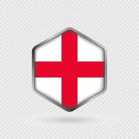 England flag icon in hexagon shape. vector