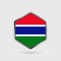 Gambia Flag Icon in Hexagon Shape. vector