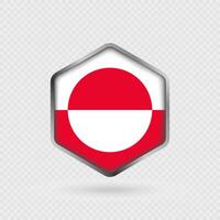 Greenland Flag Icon in Hexagon Shape. vector