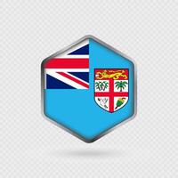 Fiji flag icon in hexagon shape. vector