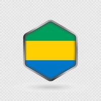 Gabon Flag Icon in Hexagon Shape. vector