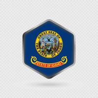 Idaho State Flag Icon in Hexagon Shape. vector