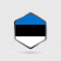 Estonia flag icon in hexagon shape. vector