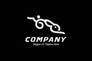 Rabbit running logo design with creative line art style symbol vector