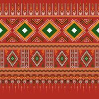 Red Aztec geometric ethnic pattern. geometric ethnic seamless. Abstract geometric fabric style design for clothing textile, wrapping, background, wallpaper, carpet, embroidery vector
