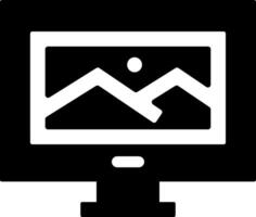 Rounded Filled Image Icon vector