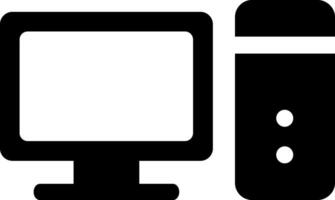 Rounded Filled Computer Icon vector