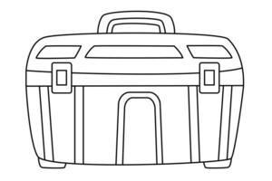 Toolbox with a handle hand drawn doodle illustration with black outline vector