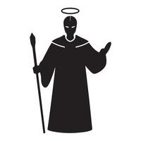 Guardian Judge Silhouette Isolated on White Background vector