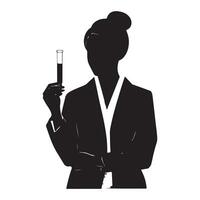 Silhouette of Scientist Working in Lab vector