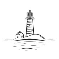 Modern Abstract Lighthouse One Line Design vector