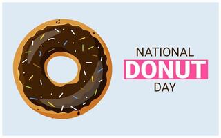National Donut Day.Illustration with chocolate donut. vector
