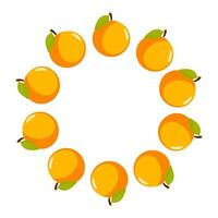Bright orange wreath arranged in a circular pattern for decoration or design. vector