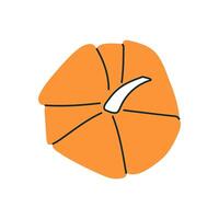 Orange stylized pumpkin for minimalist fall designs vector