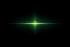 Green vertical and horizontal light flash in darkness vector