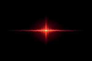 Red vertical ripple light burst in abstract darkness vector