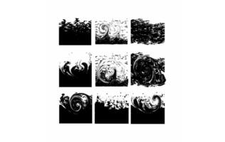 Abstract Black and White Swirl Ink Texture Set,Grunge Fluid Art Backgrounds vector