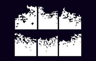 Torn Paper Edge Overlays Grunge Frame Set for Photo or Design vector