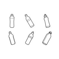 Minimal thin line water bottle for clean, modern graphic and digital design projects. vector