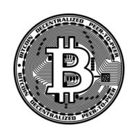Golden bitcoin coin. Crypto currency golden coin bitcoin symbol isolated. vector