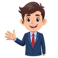 Man laughs and gestures forward vector