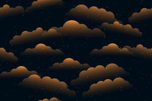 seamles pattern cartoon clouds in dark sky vector