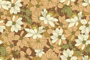 seamless pattern spring background vintage retro style vector
