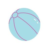 Beach Ball Colorful Inflatable Summer Toy in Flat Minimal Style Isolated on White vector