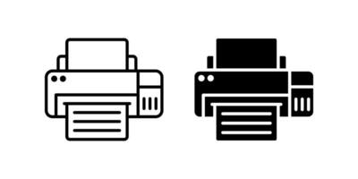 Printer icon set. for mobile concept and web design on white background vector