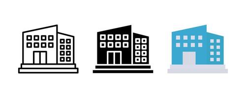 Building icon set.for mobile concept and web design on white background vector
