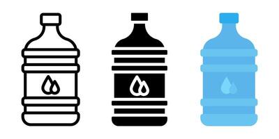 Water dispenser bottle icon set. for mobile concept and web design on white background vector