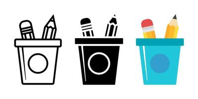 Pencil Box icon set. for mobile concept and web design on white background vector