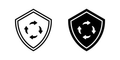 Shield with arrow icon set. recycle Symbol. Protection sign. for mobile concept and web design. illustration on white background vector