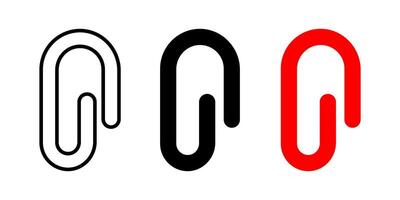 paper clip icon set.for mobile concept and web design on white background vector