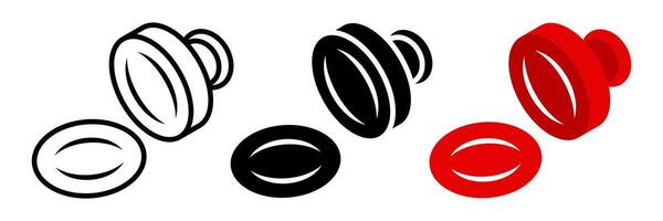 Stamp icon set.for mobile concept and web design. illustration vector