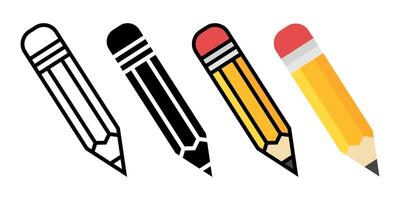 Pencil icon set.for mobile concept and web design on white background vector