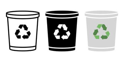 Trash icon set. for mobile concept and web design on white background vector