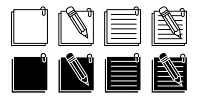 Note icon set. for mobile concept and web design on white background vector