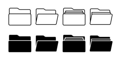 Folder icon set.for mobile concept and web design on white background vector