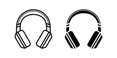Headphone icon set. for mobile concept and web design on white background vector