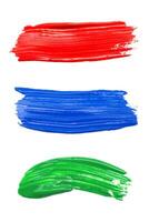 Set of strokes of multicolored paint photo