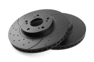 Brake disks on white background photo